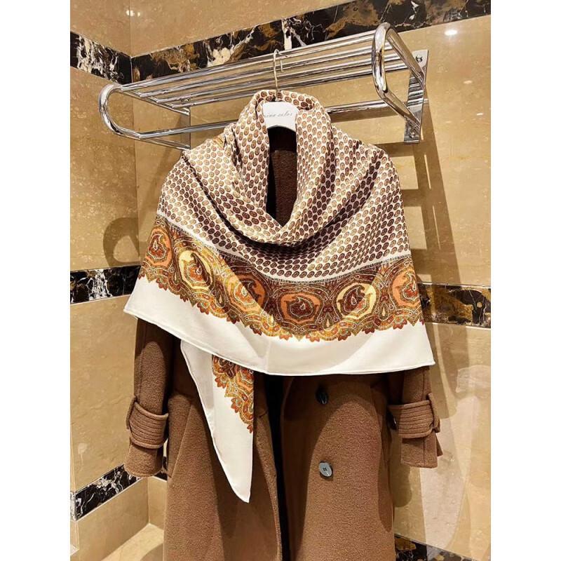 NINA SOLOR Retro Exotic Silk Wool Shawl