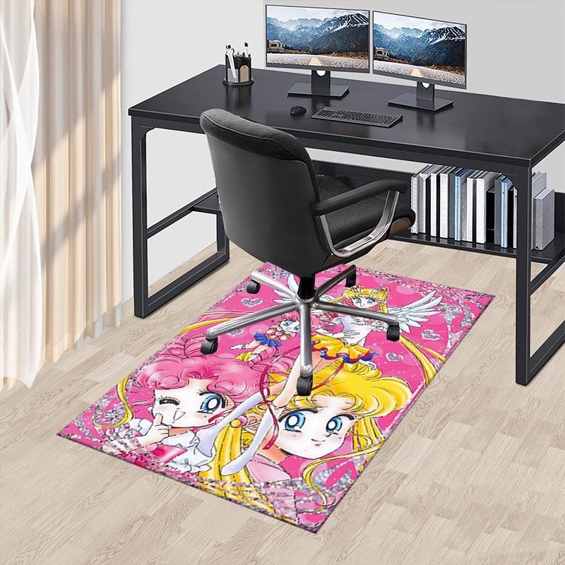 

1pc Sailor Moon and Chibi Moon Anime Cartoon Design Office Chair Mat - Non-Slip Carpet for Home Decor, Living Room, Bedroom, Game Room, Birthday Gift, 60cm by 90cm