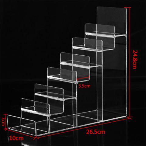 1-9 Tier Clear/Black Acrylic Riser Display Stand for Wallet,Makeup Organizer, Sunglasses,Women Handbag Rack Collection Holder