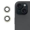 1Set For iPhone 15/15 Plus Camera Lens Protector Gear Shape Rhinestone Decor Tempered Glass Lens Film