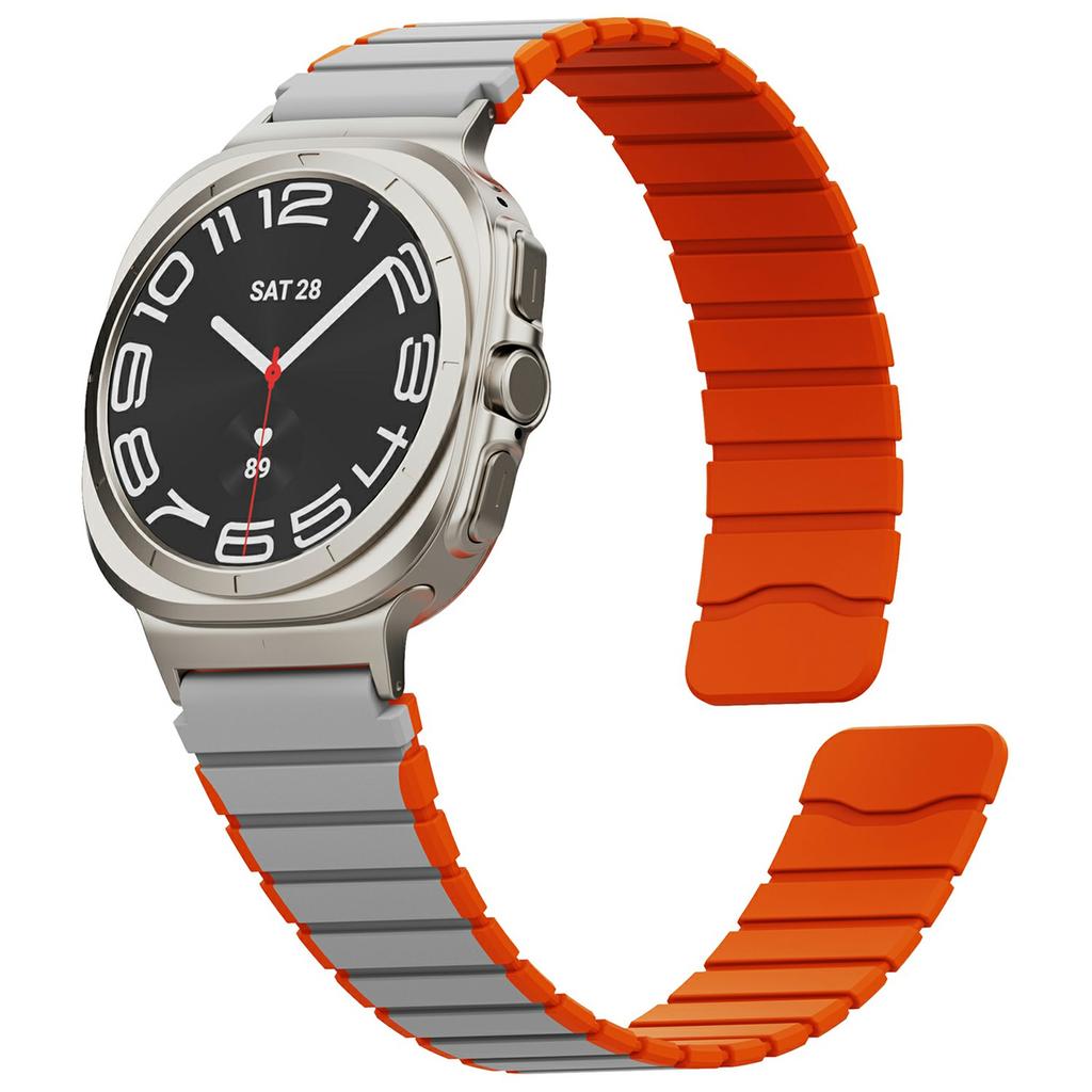 Watch Band for Samsung Galaxy Watch Ultra 47mm Magnetic Dual-Color Silicone Strap