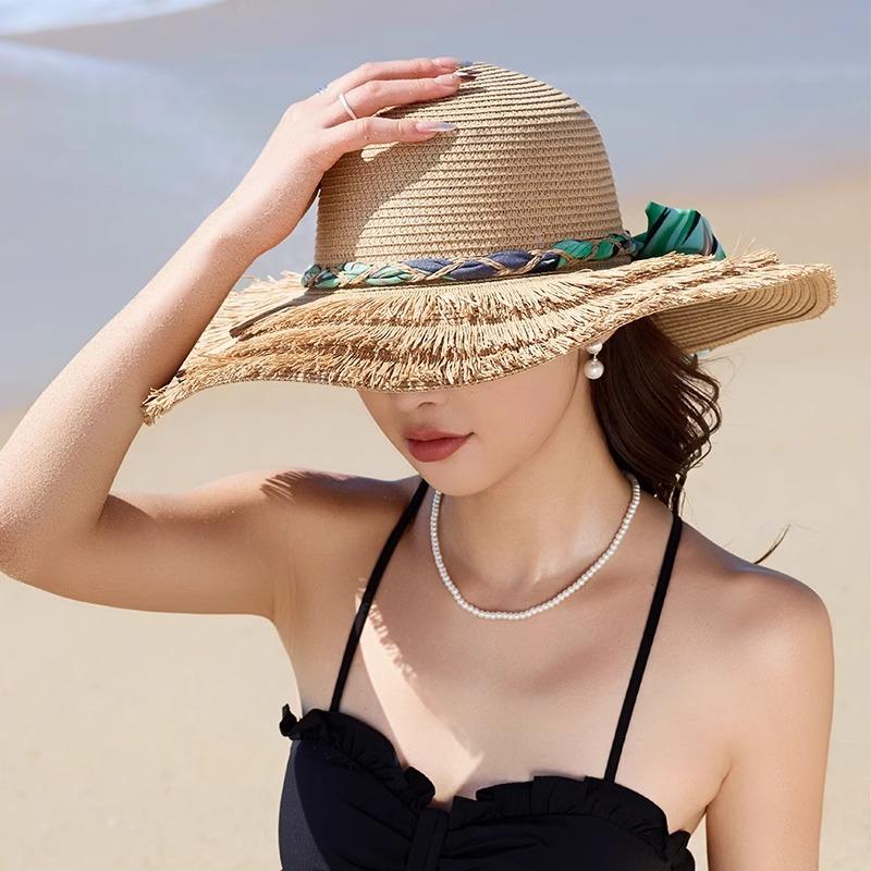 

Соломенная шляпа от солнца детская с широкими полями летняя дышащая соломенная шляпа приморская пляжная полностью закрывающая лицо с защитой от солнца шляпа тренд хаки