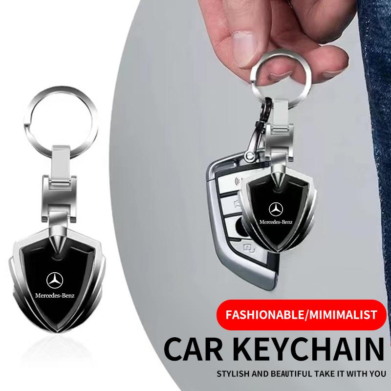 1 stk Bilemblem Stying Metall Nøkkelringer Skjoldformet Nøkkelring For Mercedes Benz AMG W203 W206 W220 W205 W211 W212 W201 W210 W168 GLC
