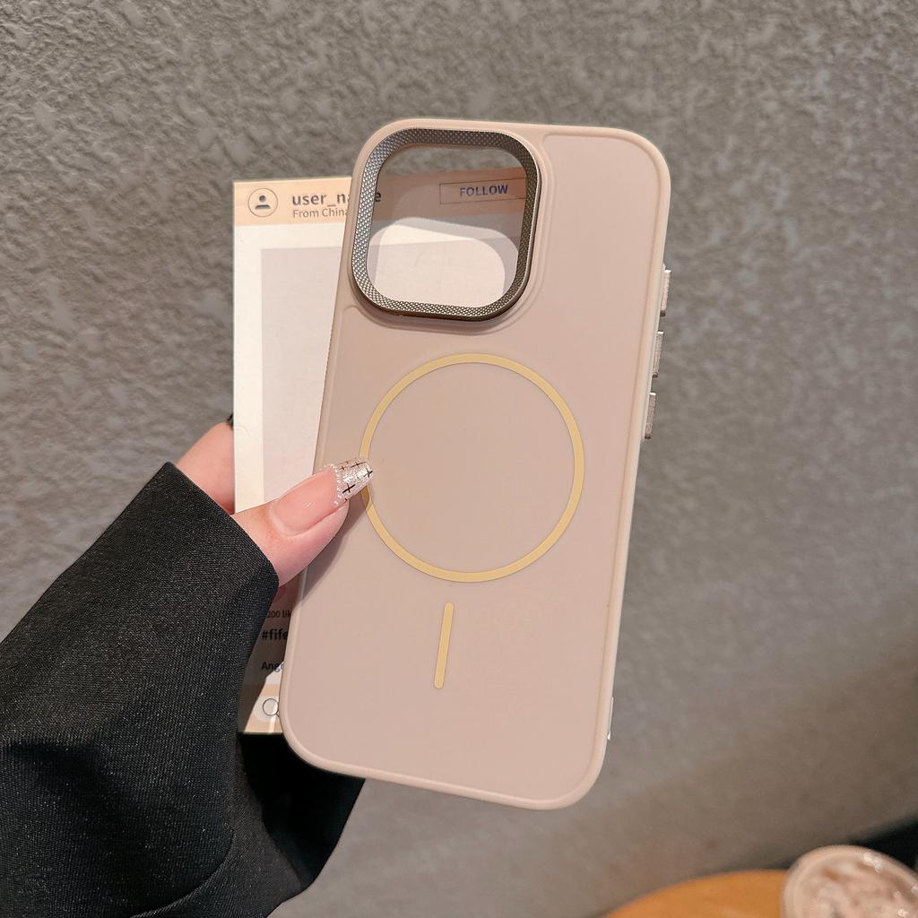 Applicable To IPhone16PRO Thin Ring Magnetic Suction Phone Case Apple 15 Thread Lens Matte 14 Protective Cover