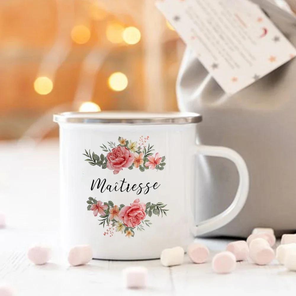 Coffee Cups Thank You Mistress Enamelled Mug Gift Idea for Coffee Lover Original Teacher Gifts School Asurprise for Teacher