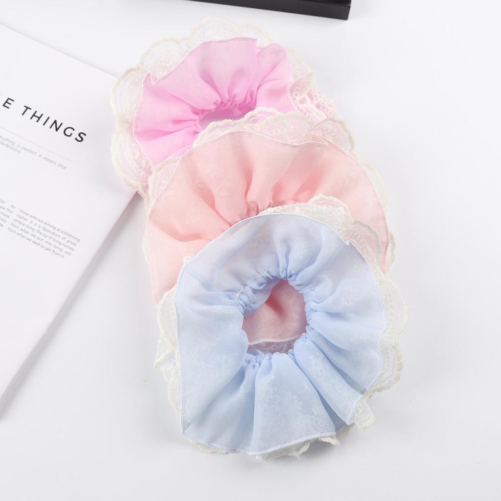 Lazy Style Korean Sweet High Elasticity Hair Tie for Girls - Large Intestine Hair Rope & Flower Rubber Band Accessory