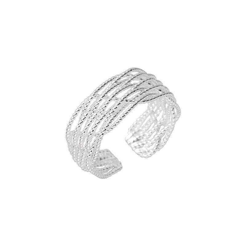 Woven Twist Ring, Simple Personality, Light Luxury, Multi-layer Wide-sided Winding Lines, Joint Ring, Flash Index Finger Ring