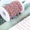 1Meter Stainless Steel Link Chain Purple Crystal Cube Square Beads Chain for DIY Boho Necklaces Bracelets Jewelry Making No Fade