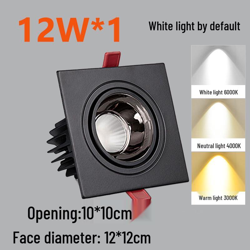 

Двухголовочный антибликовый прямоугольный встраиваемый светодиодный потолочный прожектор на карданном подвесе 4000K Neutral Light