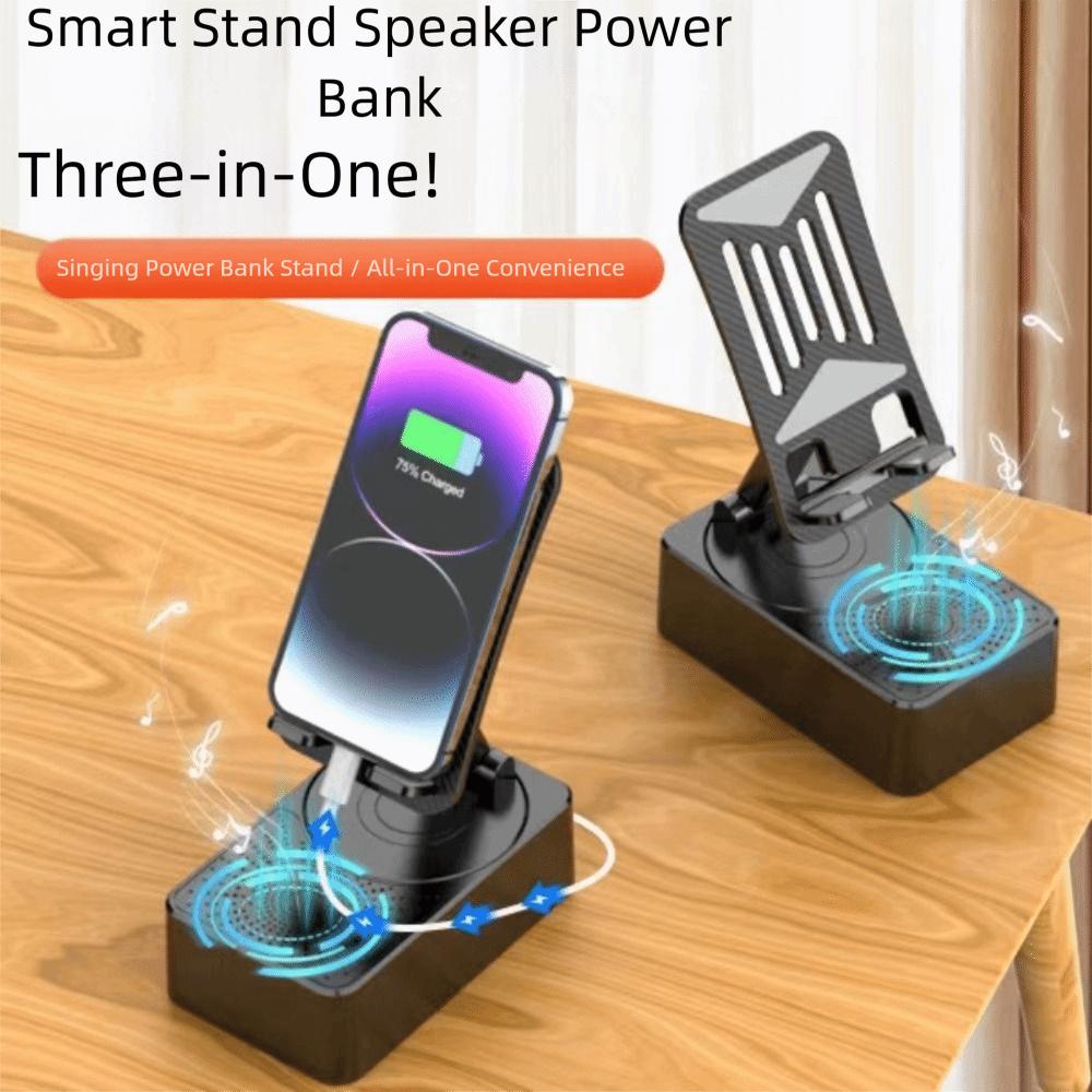 4-in-1 Wireless Bluetooth speaker Anti-Slip Pads Phone Holder with Microphone  Karaoke Party
