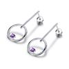 Umcho Echte natürliche Amethyst 925 Sterling Silber Tropfen Ohrringe Hochzeit Schmuck Geburtsstein Ohrringe für Frauen Muttertagsgeschenk