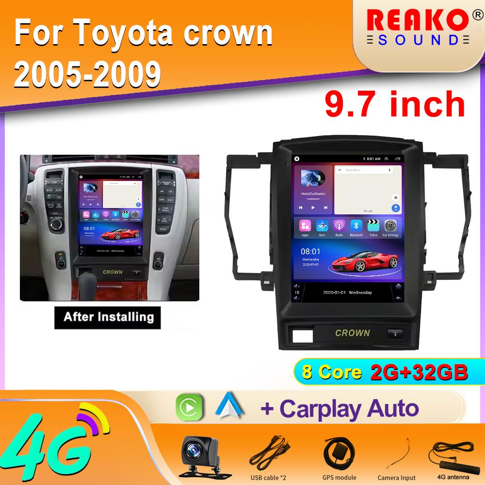 For Tesla Android Automobile Intelligent System For Toyota Crown 2005-2009 Wireless Carplay BT WIFI Car Radio Multimedia Player