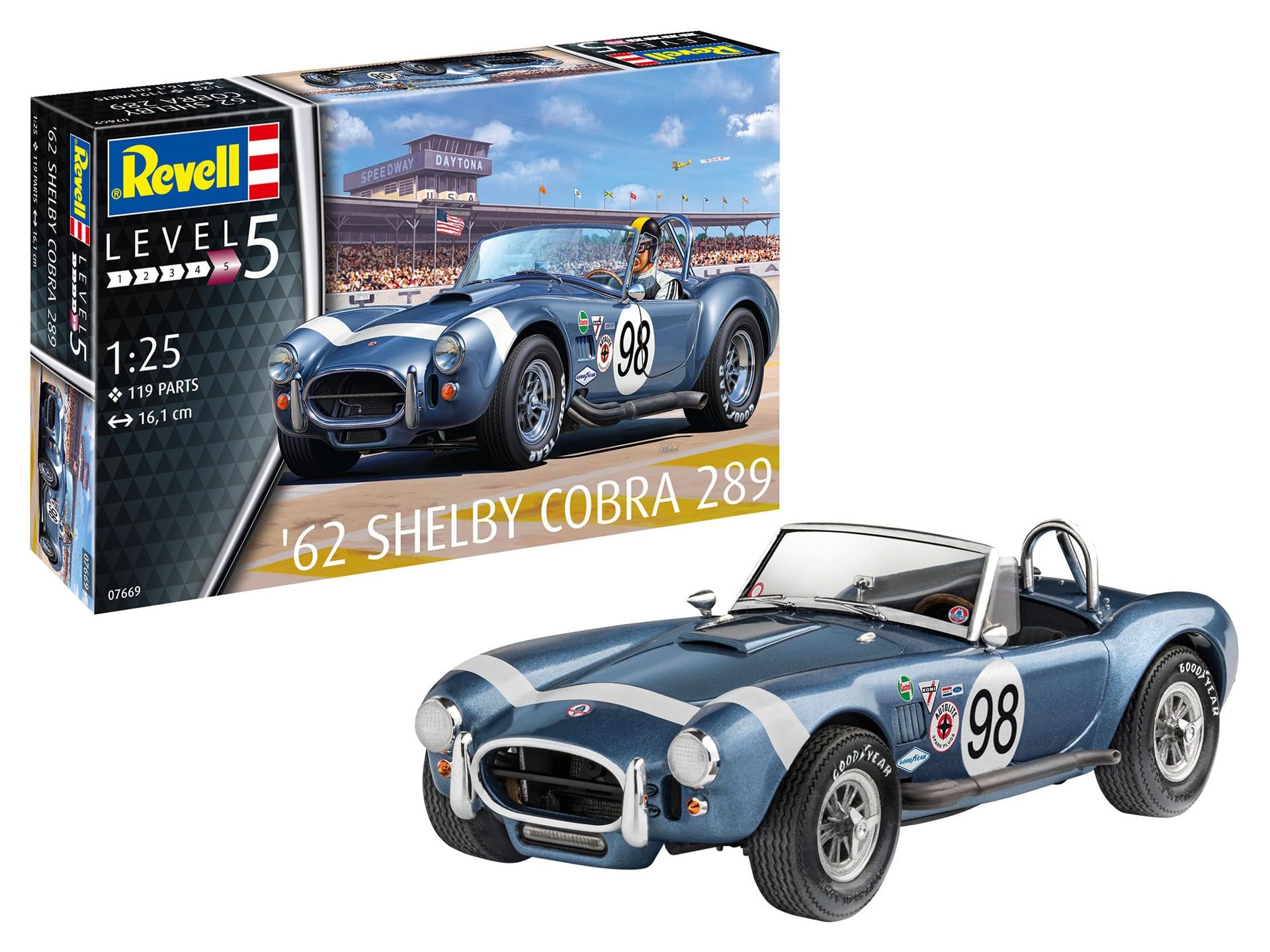 

German Revell 1/25 scale AC Cobra 289 plastic model kit 07669