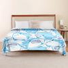 Digital cartoon shark cute flannel blanket office air conditioning blanket suitable for sofa, bed, picnic Halloween Christmas