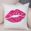 Funda de almohada de labios sexy para mujer, decoración de sofá, hogar, coche, funda de cojín con estampado de pintalabios de dibujos animados