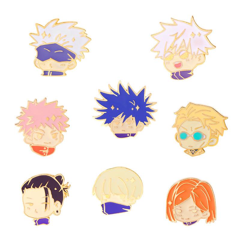 Stylish And Colorful Alloy Enamel Pin Badge Of Jujutsu Kaisen Characters For Casual Wear And Personal Accessories