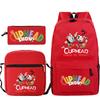 Cartoon Teacup Head Cuphead Student Backpack Oblique Span Bag Pencil Bag Primary And Secondary School Students Children'S Schoolbag Three-Piece Set