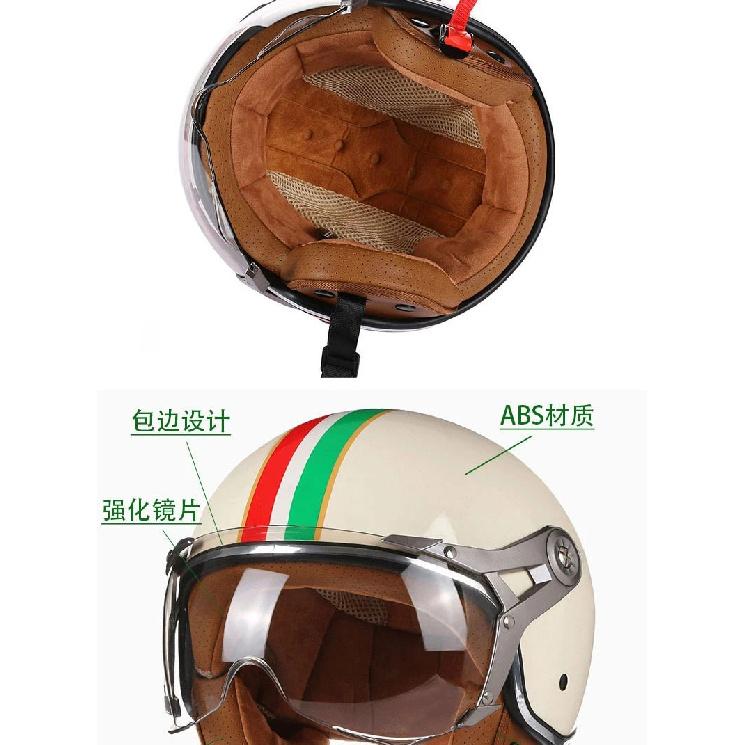 Retro Open Face 3/4 Motorcycle Motorbike Helmets Vintage Chopper Capacete De Moto Bike Cascos Scooter With For Men Women DOT