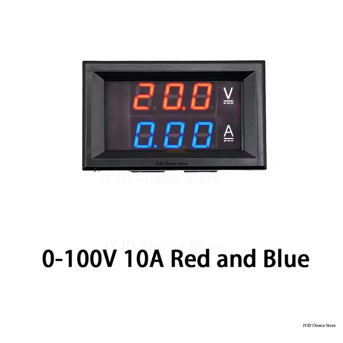 

Цифровий вольтметр-амперметр DC 100V 10A, Тестер струму та напруги, Панель з подвійним світлодіодним дисплеєм 0,28 дюйма з під єднувальними дротами JYJD