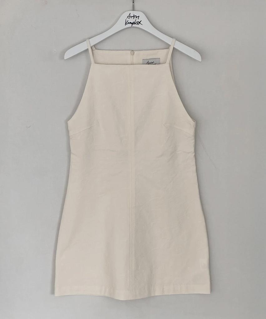 Atiseuteukeompeullegseu Jacquard Sleeveless Mini Dress (Ivory)