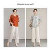 Women's Linen Blend Straight-Leg Casual Pants
