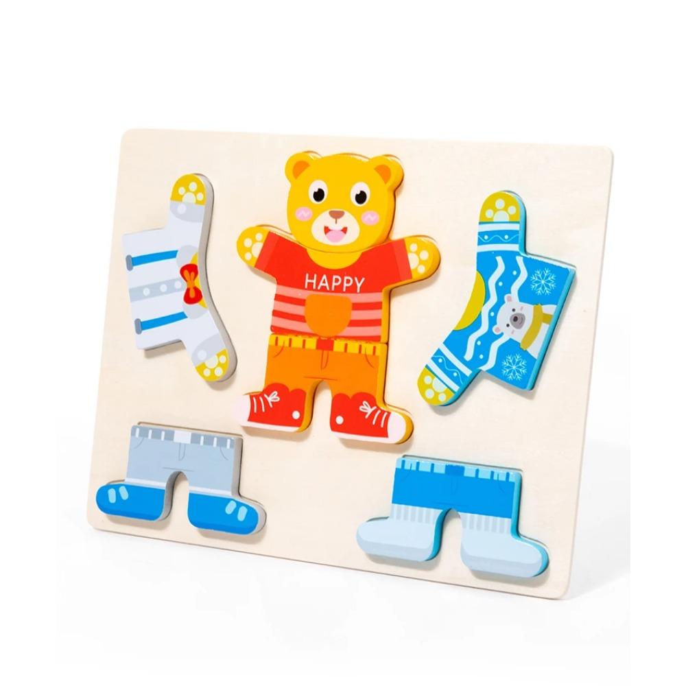 Wooden Dress Up Jigsaw Puzzles Educational Toys Change Clothes Games for Toddlers 1 2 3 Year Old Kids Girls Boys Birthday Gifts