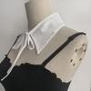 Ladies Detachable Lapel Fake Collar Neck Shirt Doll Collar False Blouse Neckwear Lace Up Shawl Cosplay Party Costume Accessories