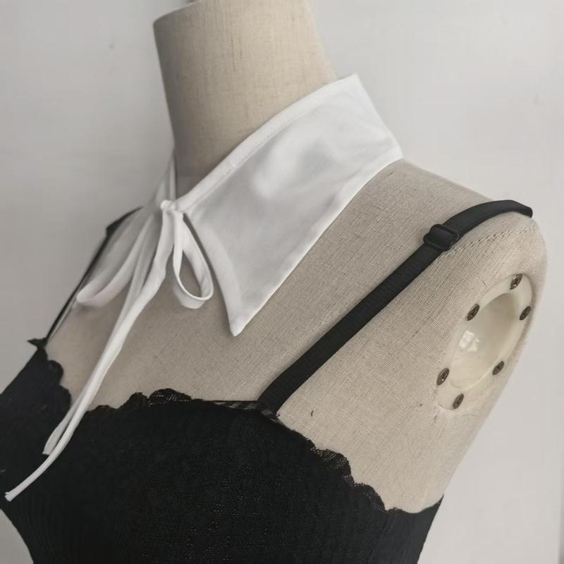Ladies Detachable Lapel Fake Collar Neck Shirt Doll Collar False Blouse Neckwear Lace Up Shawl Cosplay Party Costume Accessories