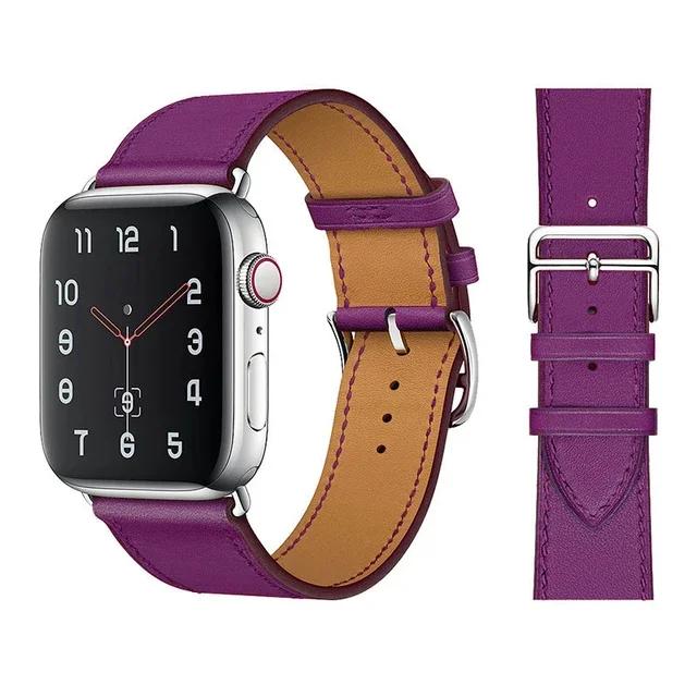 Genuine Leather Bracelet Strap For Apple Watch Band 45mm 49mm 41mm 44mm 42mm 46mm Leather Wristband iWatch Ultra 11 10 9 8 7 6 5