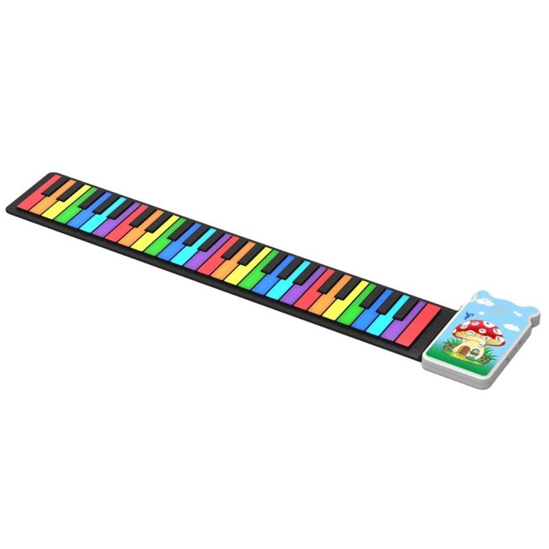 Roll Up Piano, 49 Key Multifunctional Electronic Piano Keyboard Foldable Hand Roll Out Piano, Educational Soft Keyboard