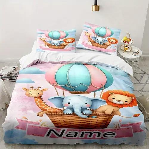 Hot Air Balon Soft Duvet Cover Soft Duvet Cover Featuring Hot Air Balon Patern Suitable for Children Kids Adult Peoples Soft Warm Breathable