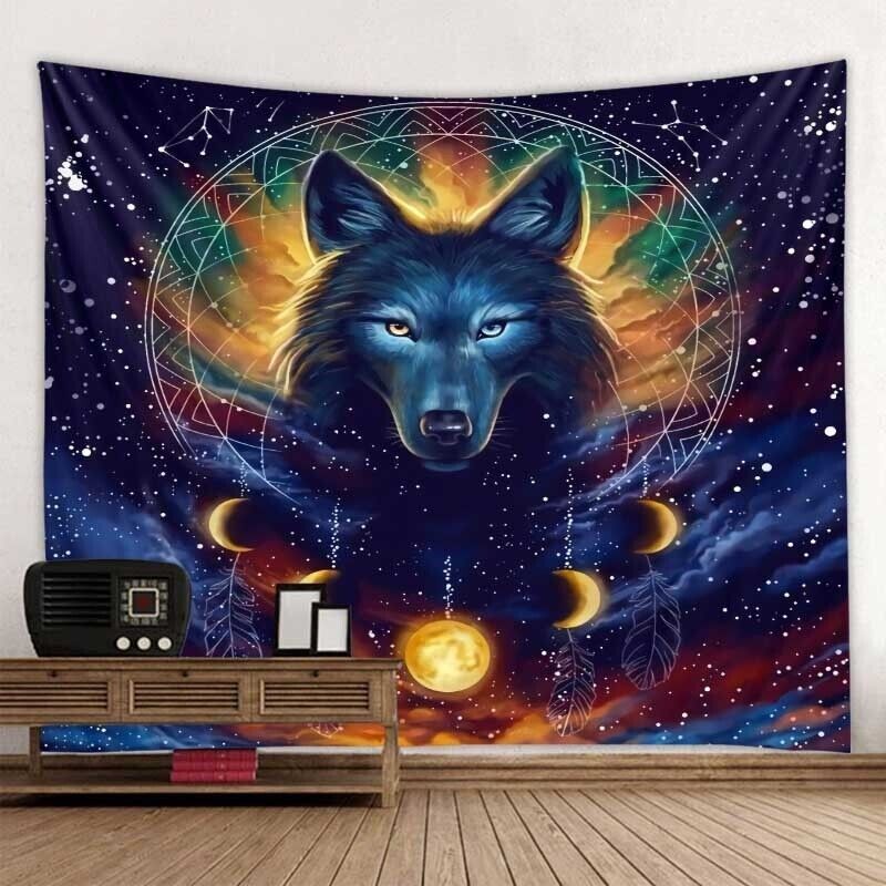 Wolf totem wall tapestry 75x100