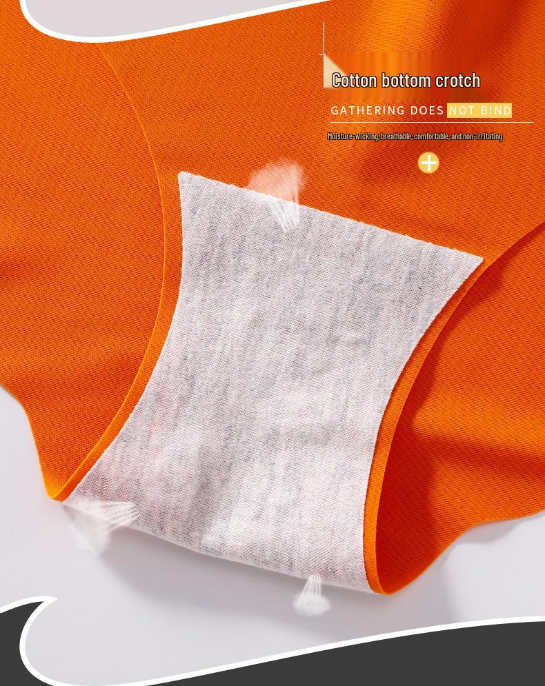 4-balení bezešvých dámských kalhotek středního pasu plus size z ledového hedvábí - Sexy letní trojúhelníkový design