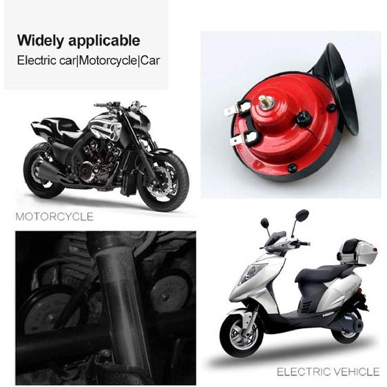 300db Double Horn Pack (12v, Waterproof) - Trucks, Trains, Ships; Motorcycles, Alternate Car Parts (Red)