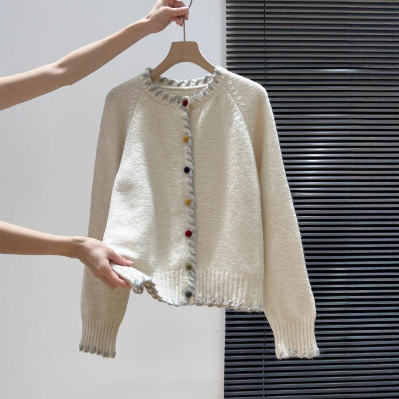 Knitted Sweater Coat Autumn and Winter Loose Design Long-sleeved Cardigan Top