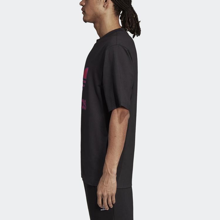 Adidas Originals Trefoil Logo Print Rundhals Kurzarm T-Shirt Herren Oberteile Schwarz EC3680