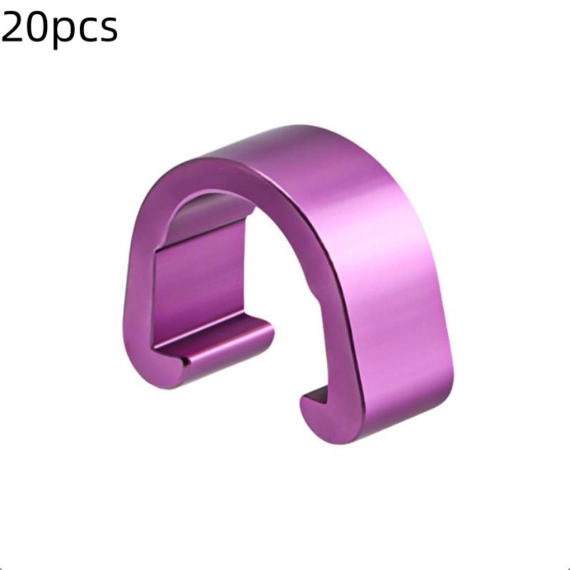 20Pcs Aluminum Alloy Bike Brake Cable C-Clip Guide Clamps for Mountain Road Bicycles - Cable Housing Clip for Bicycle Brakes
