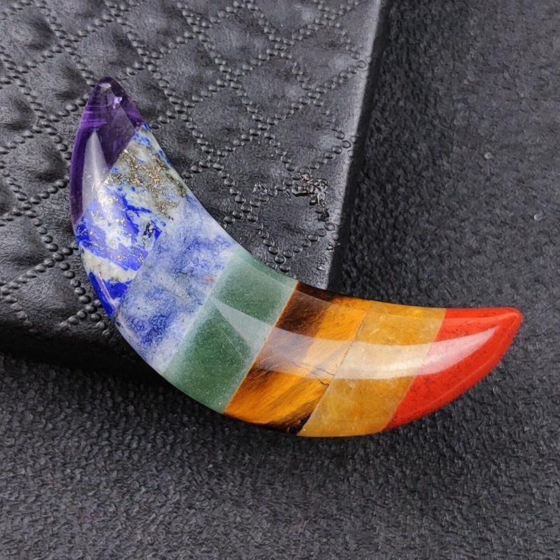 

1 шт. натуральный полумесяц семь чакр кристалл целебные камни исцеление медитативная положительная энергия Рейки