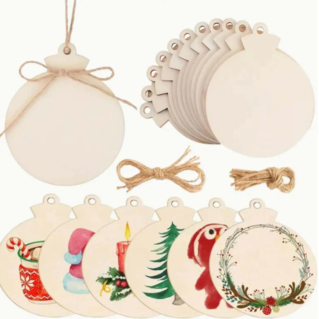 10 peças-Sinalizações de Decoração de Mesa de Natal Árvore de Natal Sinalizações de Decoração de Mesa de Madeira para Feriados Jantar de Natal Festa Café