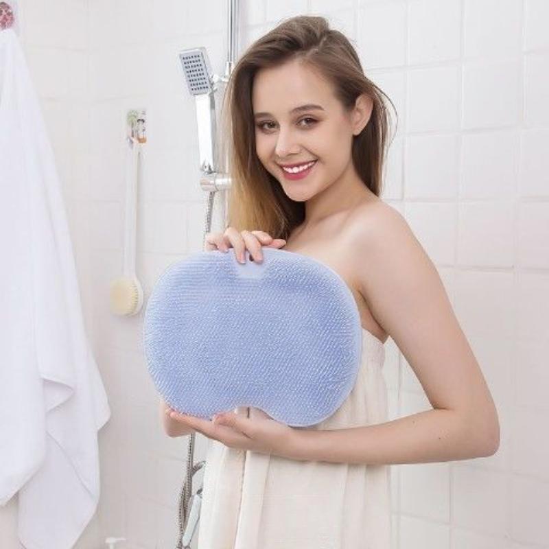 Exfoliating Shower Massage Scraper Bathroom Non-slip Bath Mat Back Massage Brush Silicone Foot Wash Body Cleaning Bathing Tool
