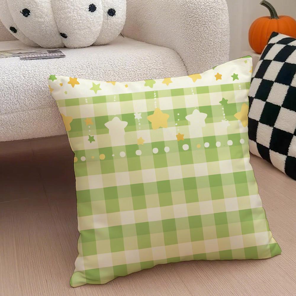classical green tartan design plaid Cushion Cover Throw Pillow Cover Hidden Button Durable Polyester Chair Cushion