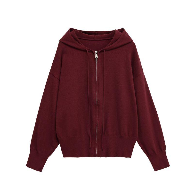 Kaslead New Women clothes Western Style Long sleeve Knitted Simple and Comfortable Hoodie 5536001