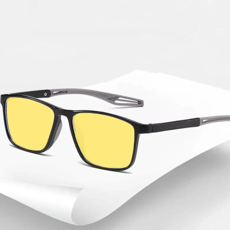 Unisex TR90 Night Vision Eyeglasses for Car Driving Use Outdoor Use UV400 Eye Protection Goggle Shades Men Ultralight Sports Style Sun Eyeglasses