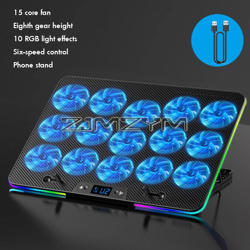 Laptop Cooling Pad with 8 Fans Dual USB Port Foldable Laptop Cooler Base Notebook Stand Adjustable Speed For Heat Dissipation