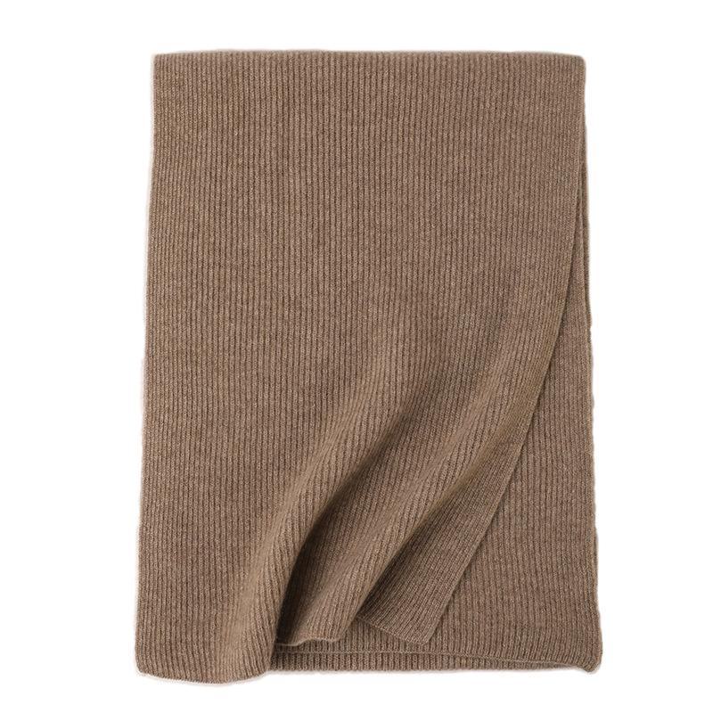 Unisex Solid Cashmere Scarf - Warm Knitted Fashion for Autumn & Winter