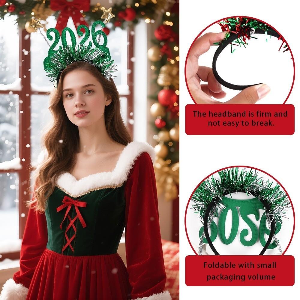 New Year‘s Eve Christmas Headband Star Color Strip Xmas Hair Accessories  Cosplay Prop