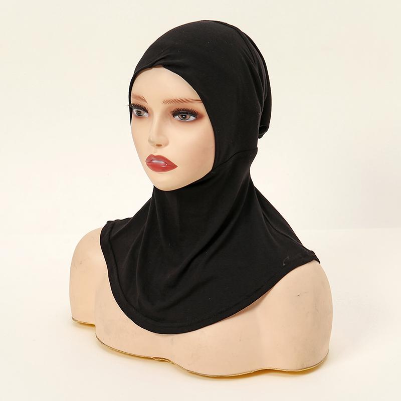 Modal Jersey Full Coverage Tie Back Under Cap Solid Color Muslim Woman Hijab Innerscarf Islamic Fashion Turban Bonnet 40*40Cm