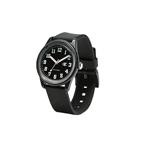 Citizen Q&Q Champion Analog Solar Watch with Waterproof Urethane Strap, R05A-500VK, Black