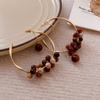 Maillard coffee color oval earrings niche simple versatile stud earrings fashion temperament high sense earrings women