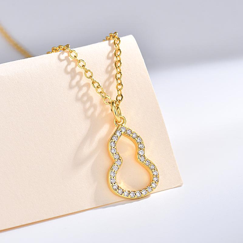 Douyin Trendige Kürbis-Halskette: Luxuriöse Damen-Klavikulkette aus Roségold mit Mikropavé-Zirkonia
